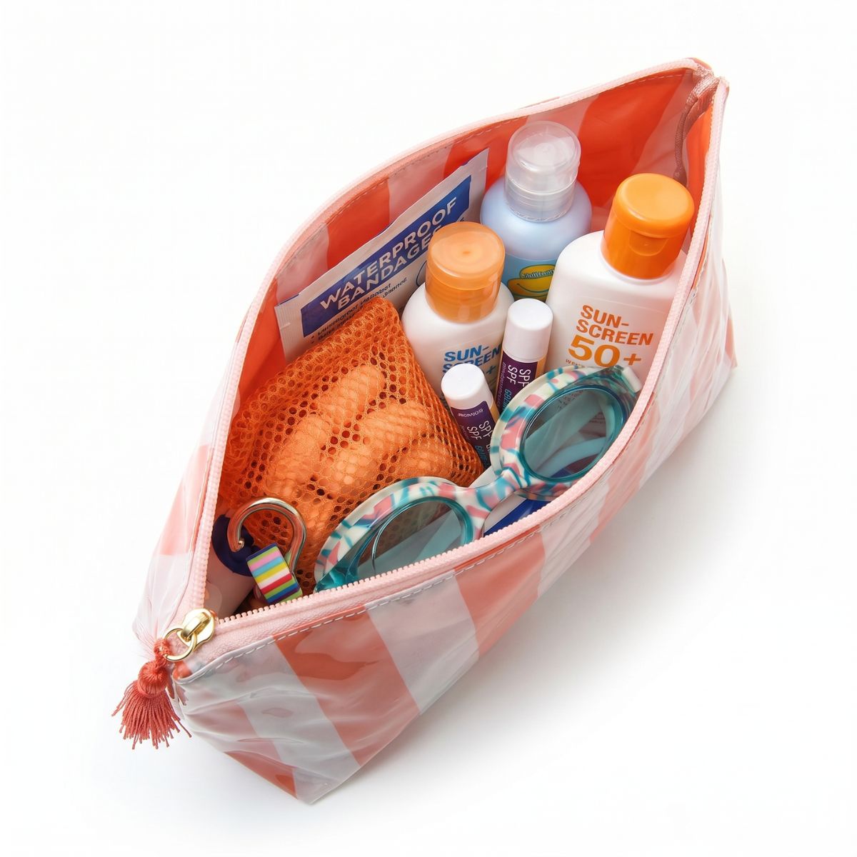 Striped Sunscreen Bag