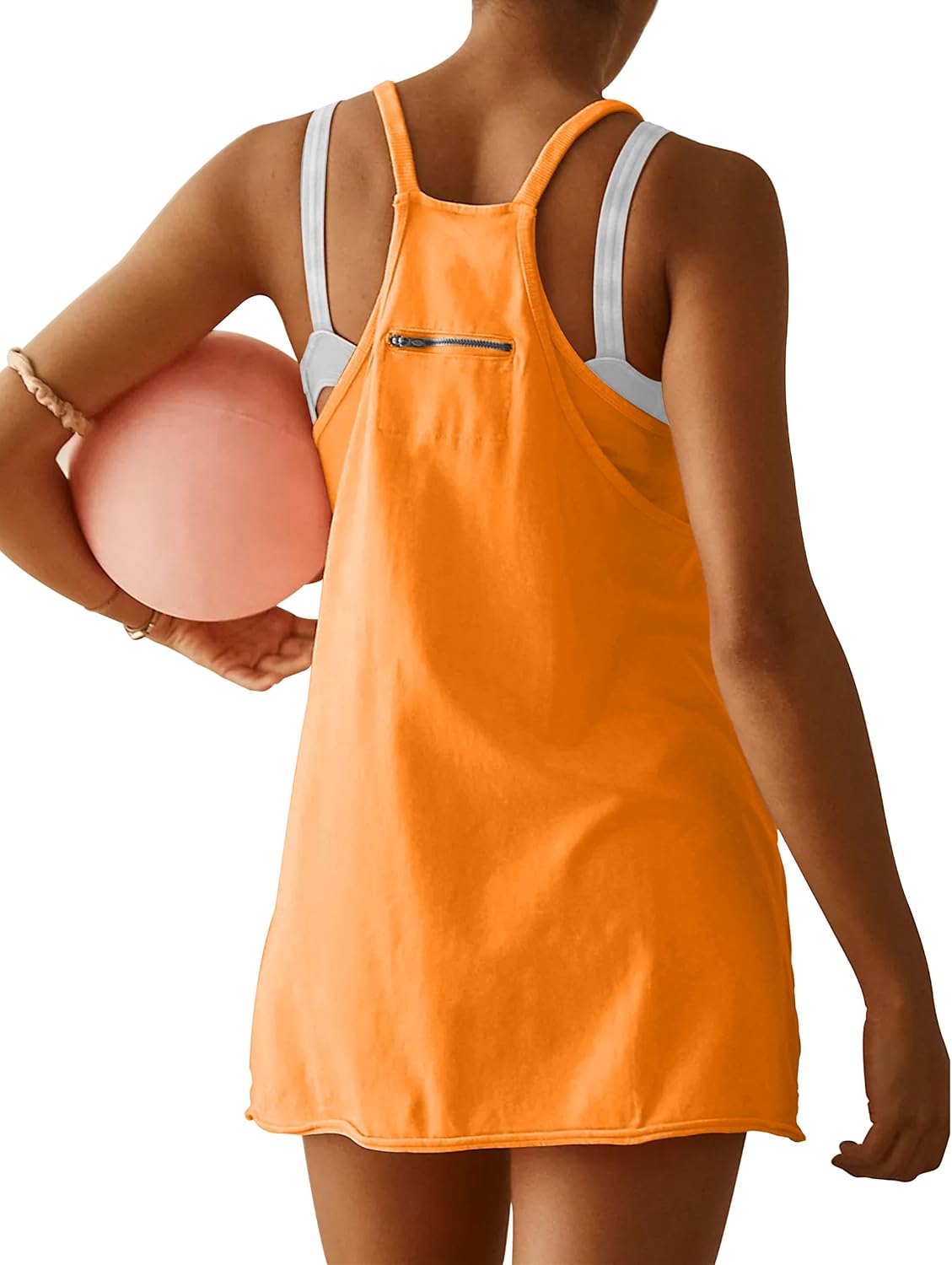 VIUTIL Women's Athletic Dress Built-In Shorts Spaghetti Strap Romper