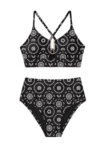 High-waisted bikini set detail view
