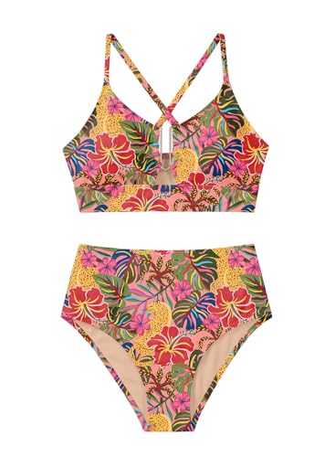 High-waisted U-wire bikini set full-length on model