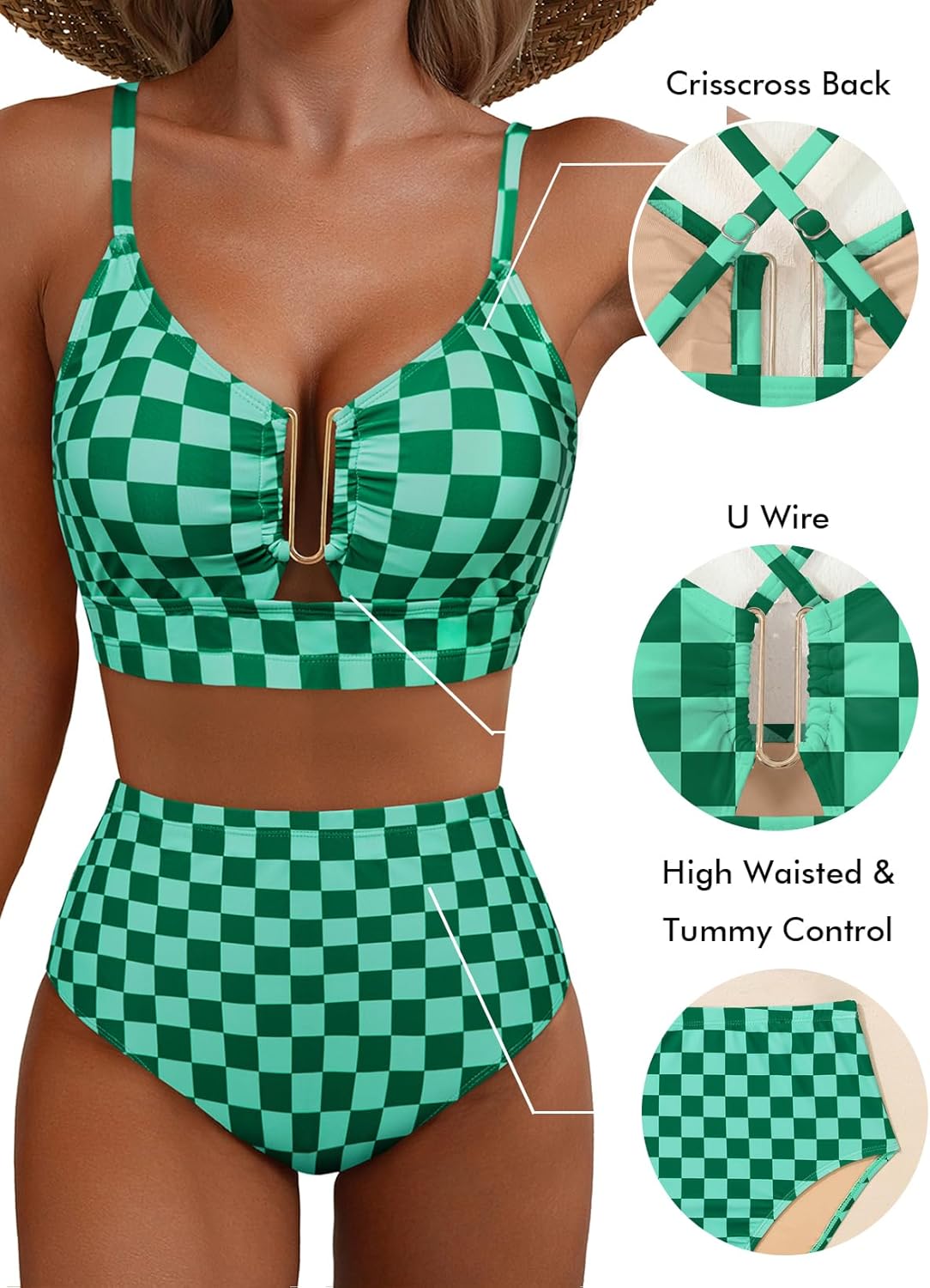 Close-up of the U-wire bikini top