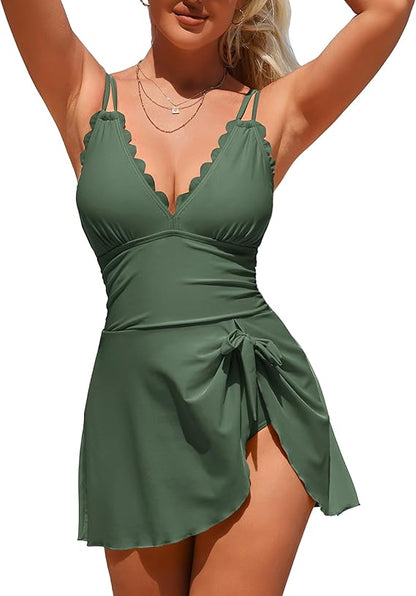 Swim dress full-length on model