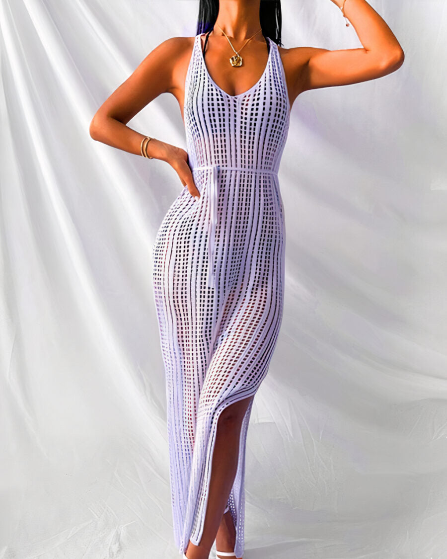 Beach cover-up shown on model