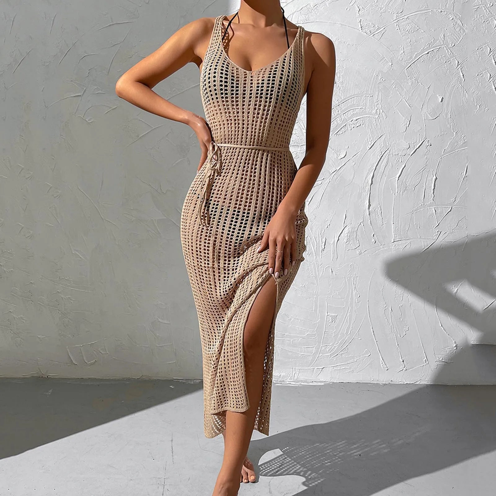 Beach cover-up in khaki