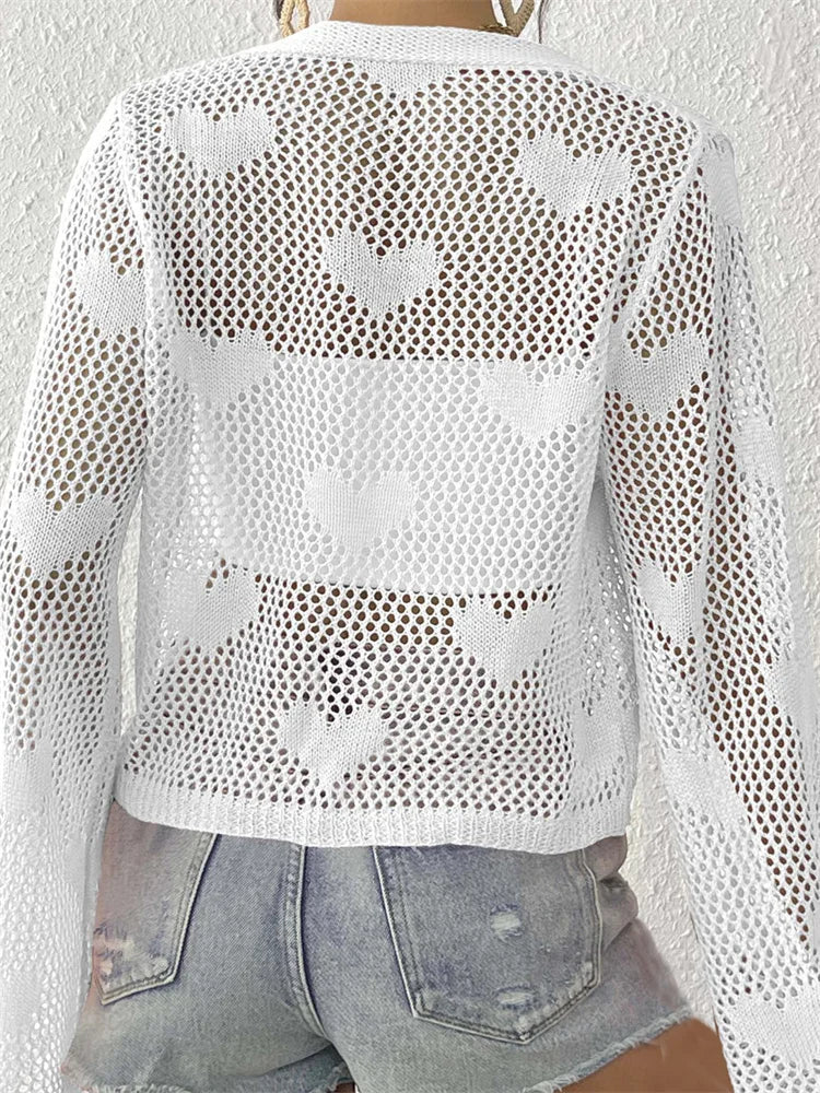 Close-up of the open-knit fabric