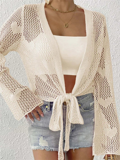 Beach cover-up top full-length on model