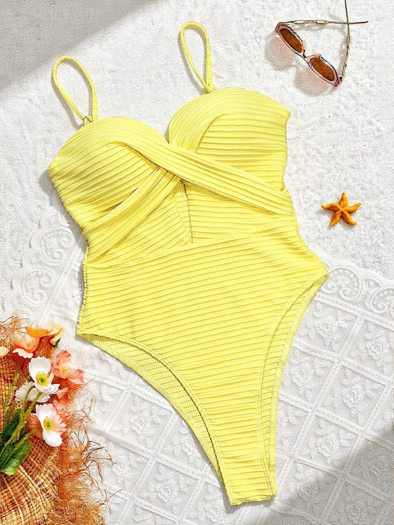 One-piece swimsuit detail view
