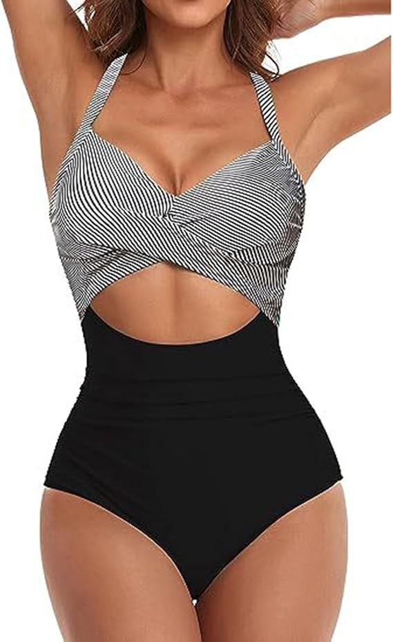 One-piece swimsuit full-length on model