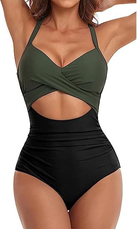 One-piece swimsuit full-length on model