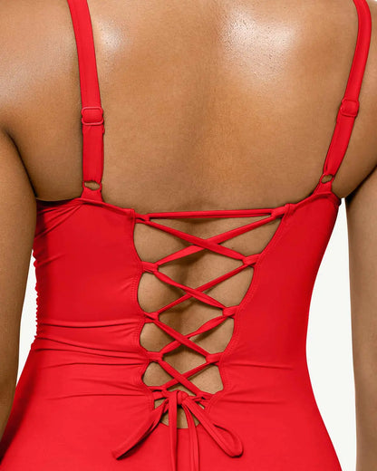 Shaping swimsuit in Orange Yellow