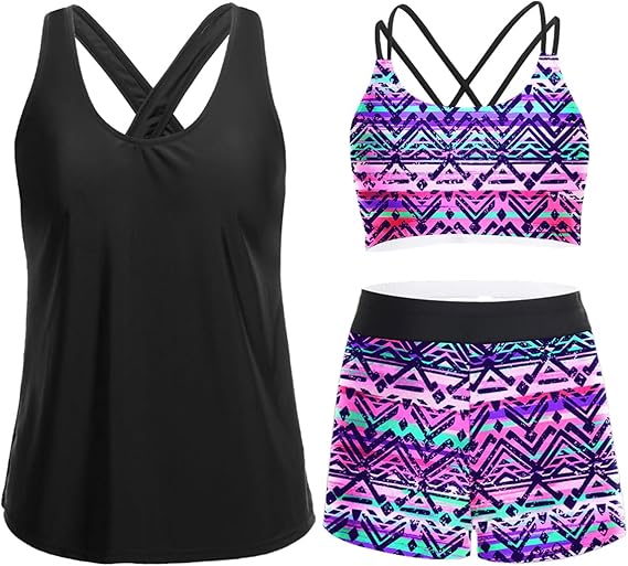 3-piece tankini set shown on model