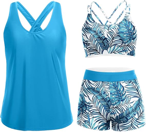 3-piece tankini set full-length on model