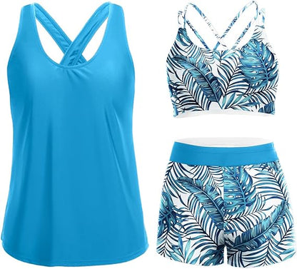3-piece tankini set full-length on model