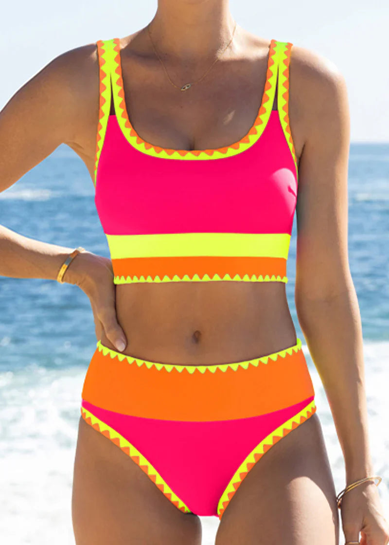 3-piece bikini set in blue