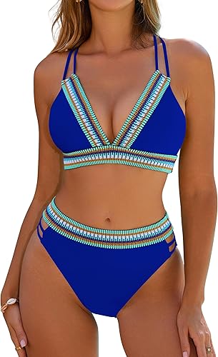 High-waist bikini set shown on model