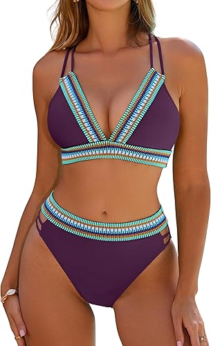 High-waist bikini set detail view