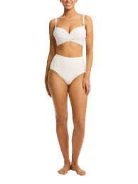Ruched high-waisted bikini set shown on model