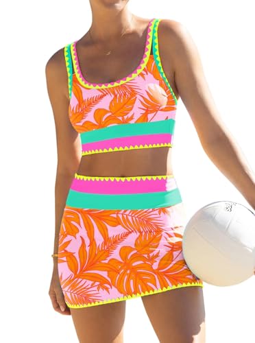 3-piece bikini set with removable skirt shown on model