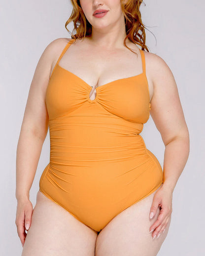 U-ring cutout swimsuit detail view