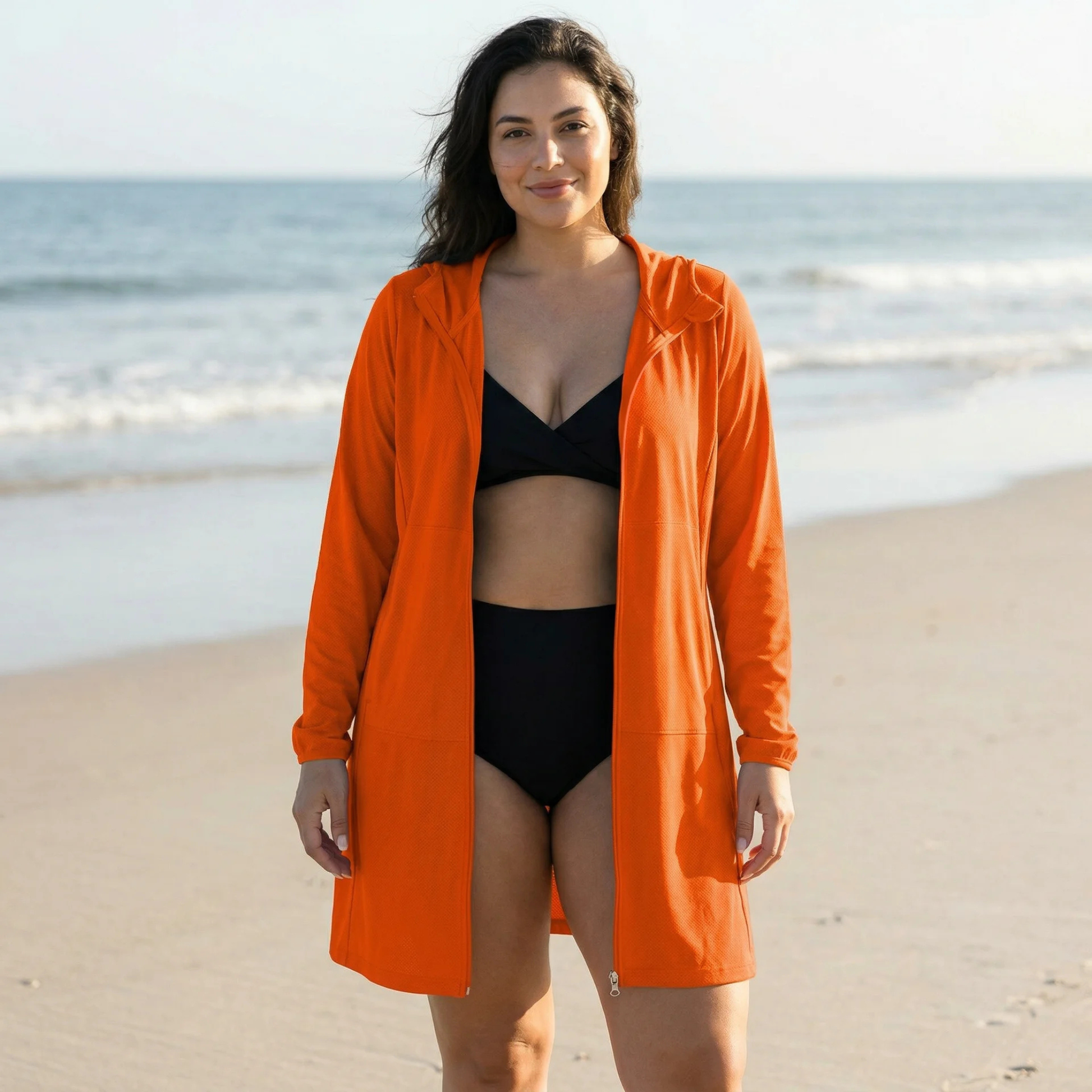 Beach cover-up full-length on model